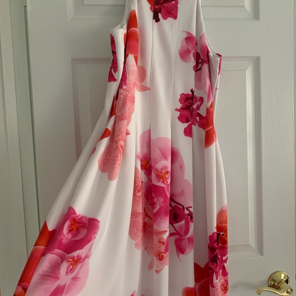 Calvin Klein Pink Halter Midi Dress for Weddings